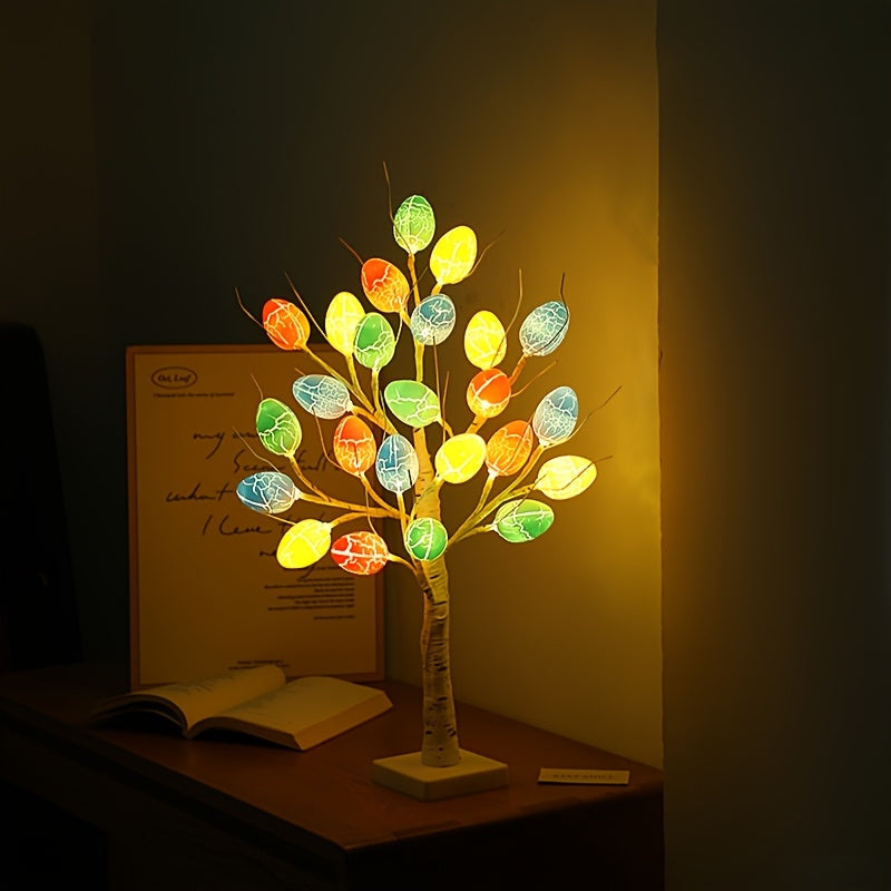 LED Decorative Tree Night Light – Battery-Powered Ambient Lamp