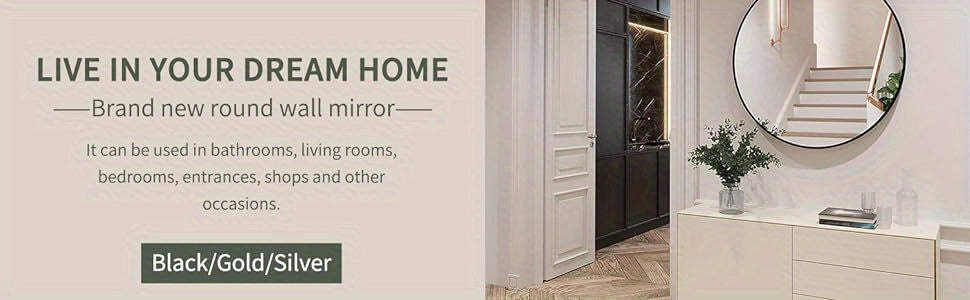 Round Wall Mirror – Shatterproof Vanity & Decorative Mirror