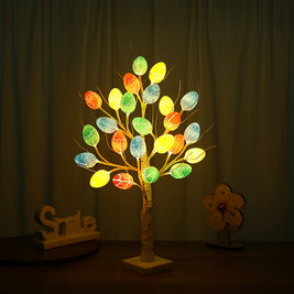 LED Decorative Tree Night Light – Battery-Powered Ambient Lamp