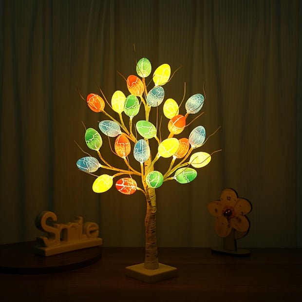 LED Decorative Tree Night Light – Battery-Powered Ambient Lamp