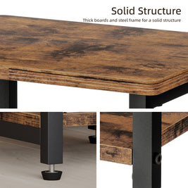 Rustic Industrial Side Table – 3-Tier Nightstand for Living Room & Bedroom