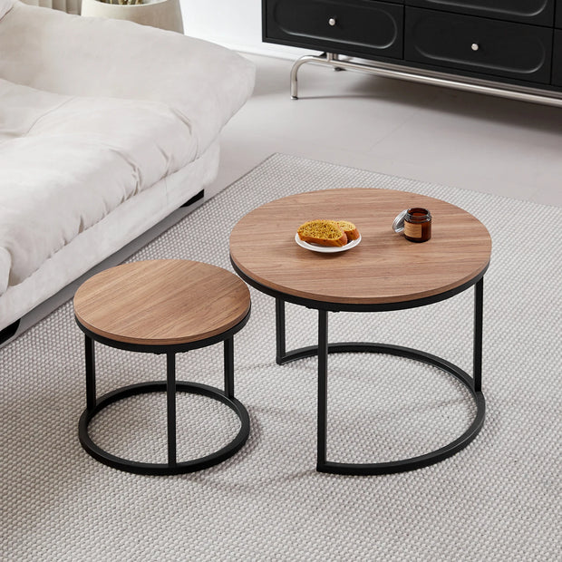 2-Piece Nordic Nesting Coffee Table Set – Modern Minimalist Living Room Tables
