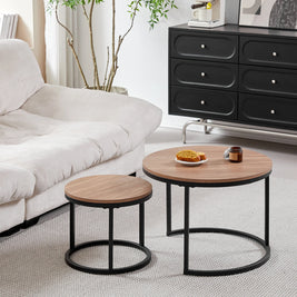 2-Piece Nordic Nesting Coffee Table Set – Modern Minimalist Living Room Tables