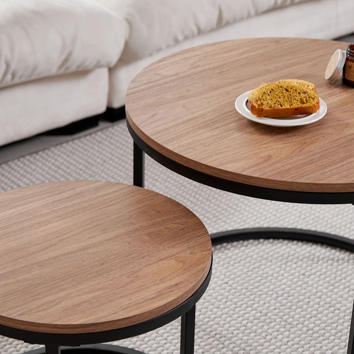 2-Piece Nordic Nesting Coffee Table Set – Modern Minimalist Living Room Tables