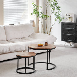 2-Piece Nordic Nesting Coffee Table Set – Modern Minimalist Living Room Tables