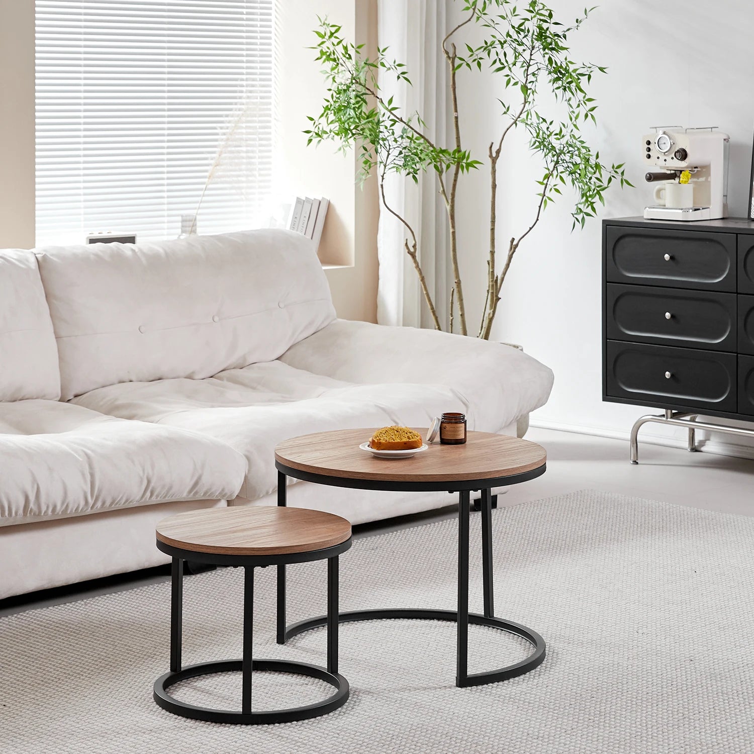 2-Piece Nordic Nesting Coffee Table Set – Modern Minimalist Living Room Tables