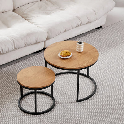 2-Piece Nordic Nesting Coffee Table Set – Modern Minimalist Living Room Tables
