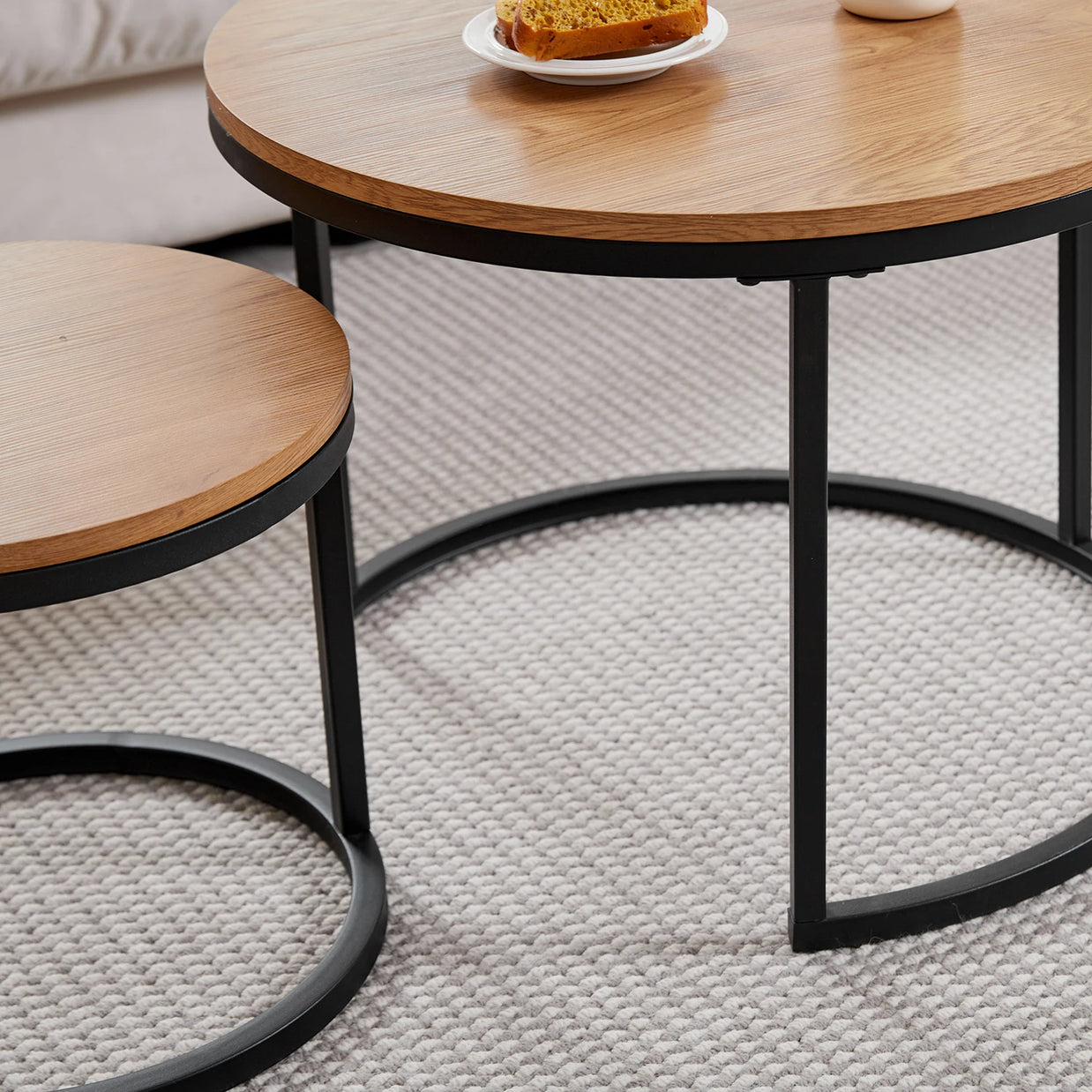 2-Piece Nordic Nesting Coffee Table Set – Modern Minimalist Living Room Tables
