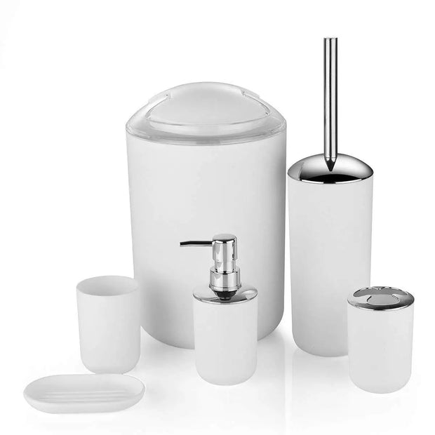 Modern 6-Piece Bathroom Accessories Set – Complete Organizer Kit
