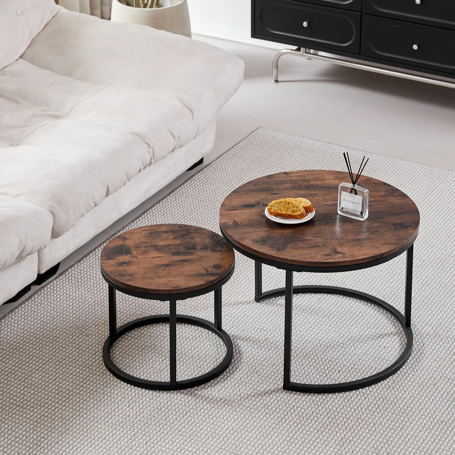 2-Piece Nordic Nesting Coffee Table Set – Modern Minimalist Living Room Tables