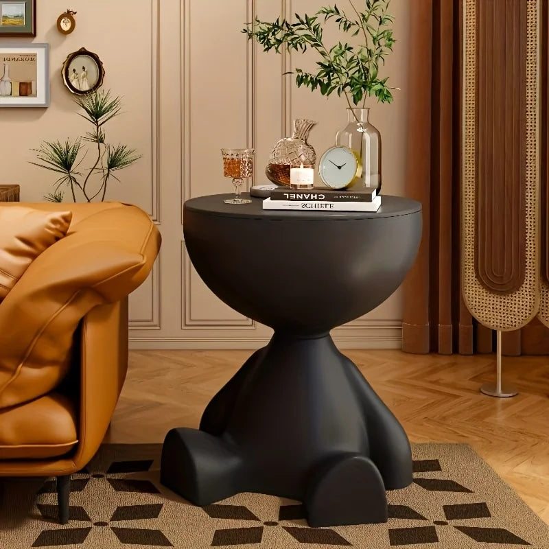 Mini Circular Bedside Table with Storage – Modern Home Furniture