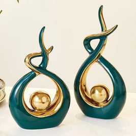 Nordic Ceramic Figurine – Feng Shui Home Decoration Statue