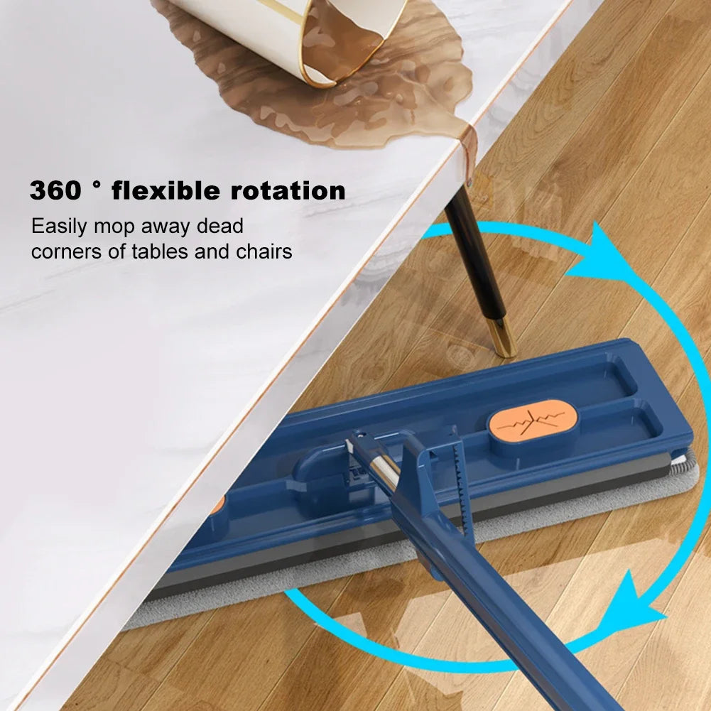 360° Rotating Self-Wringing Flat Mop – Microfiber Lazy Floor Cleaning Tool