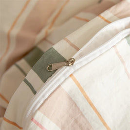 Striped Washed Cotton Duvet Cover Set – Soft Luxury Bedding (3-Piece, Queen Size)