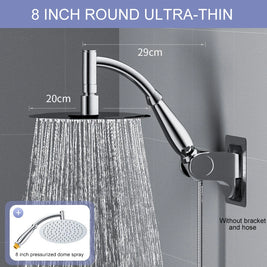 8-Inch Chrome Rain Shower Head – Water-Saving Spa Design