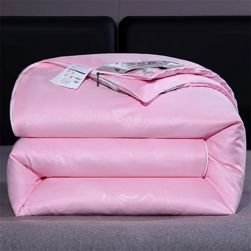 Luxury Natural Mulberry Silk Duvet – Queen/King Size Comforter for Summer & Winter, Handcrafted Bedding