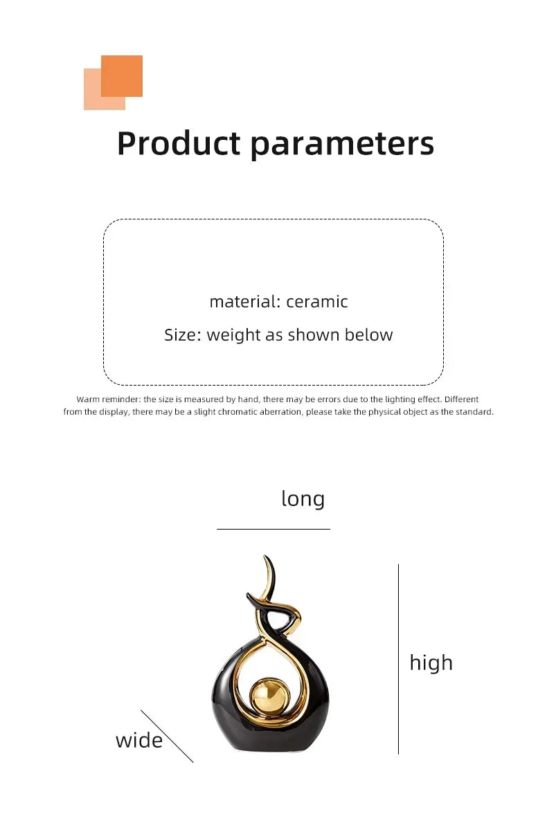 Nordic Ceramic Figurine – Feng Shui Home Decoration Statue