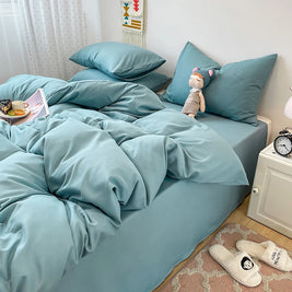 Soft Gray Duvet Cover – Brushed Polyester Bedding for Home (No Pillowcase)