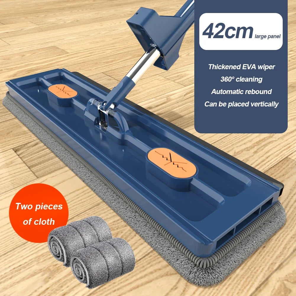 360° Rotating Self-Wringing Flat Mop – Microfiber Lazy Floor Cleaning Tool