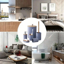 Modern 6-Piece Bathroom Accessories Set – Complete Organizer Kit