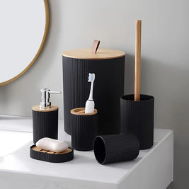 Modern 6-Piece Bathroom Accessories Set – Complete Organizer Kit