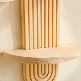 Boho Wooden Wall Shelves – Modern Home Decor Storage Rack