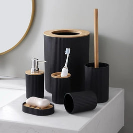 Modern 6-Piece Bathroom Accessories Set – Complete Organizer Kit