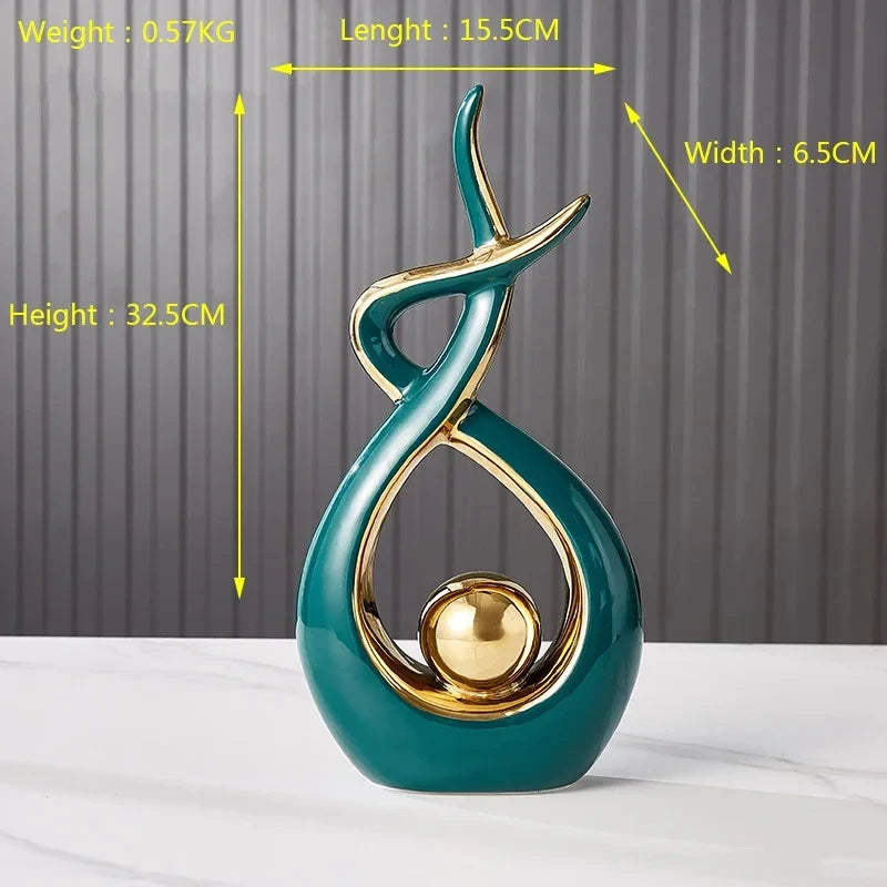 Nordic Ceramic Figurine – Feng Shui Home Decoration Statue
