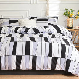Black Marble Duvet Cover Set – Reactive Printed Polyester Bed Linen