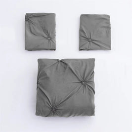 Gray Queen Comfort Set 3-Piece Duvet Cover & Pillowcases – Soft Polyester Bedding Without Comforter
