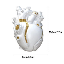 Mechanical Heart Resin Vase – Unique Home Desktop Decoration