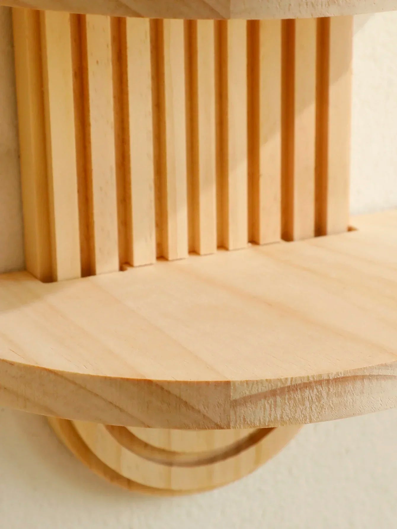 Boho Wooden Wall Shelves – Modern Home Decor Storage Rack