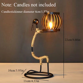 Nordic Abstract Metal Candle Holder – Handmade Character Sculpture Decor