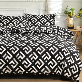 Black Marble Duvet Cover Set – Reactive Printed Polyester Bed Linen