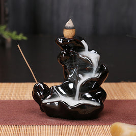 Ceramic Backflow Incense Burner – Zen Aromatherapy Decor for Home, Yoga, and Meditation