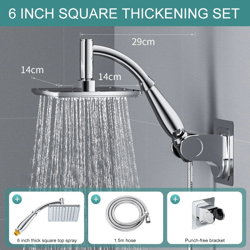 8-Inch Chrome Rain Shower Head – Water-Saving Spa Design