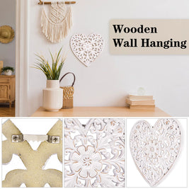 Hollow Carved Wooden Wall Panel – Floral Home Decor Ornament