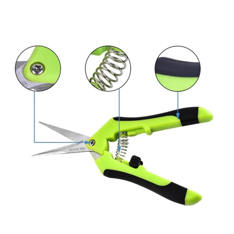 Premium Stainless Steel Garden Pruning Shears – Non-Slip, Labor-Saving Scissors for Flower, Fruit & Vegetable Trimming