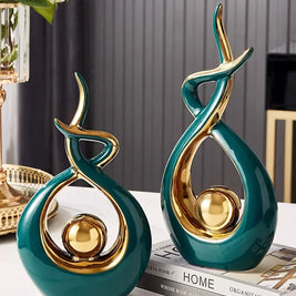 Nordic Ceramic Figurine – Feng Shui Home Decoration Statue