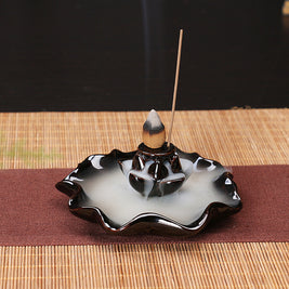 Ceramic Backflow Incense Burner – Zen Aromatherapy Decor for Home, Yoga, and Meditation