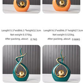 Nordic Ceramic Figurine – Feng Shui Home Decoration Statue