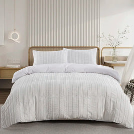 Tufted Boho Chic Duvet Cover Set – Soft Textured Microfiber Bedding (2/3 Piece, Multiple Sizes)