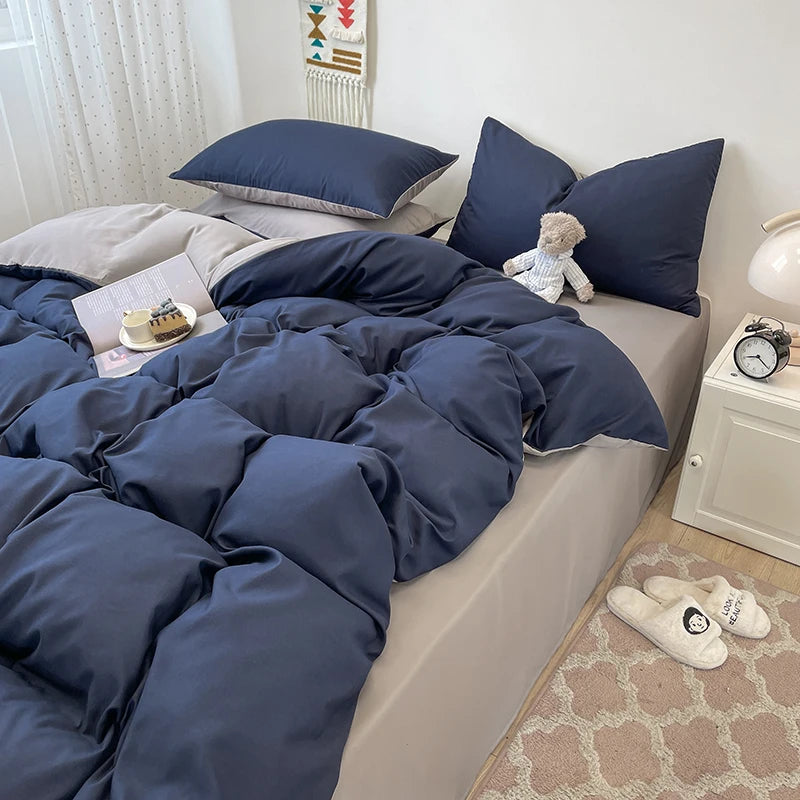 Soft Gray Duvet Cover – Brushed Polyester Bedding for Home (No Pillowcase)