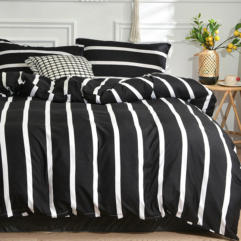 Black Marble Duvet Cover Set – Reactive Printed Polyester Bed Linen