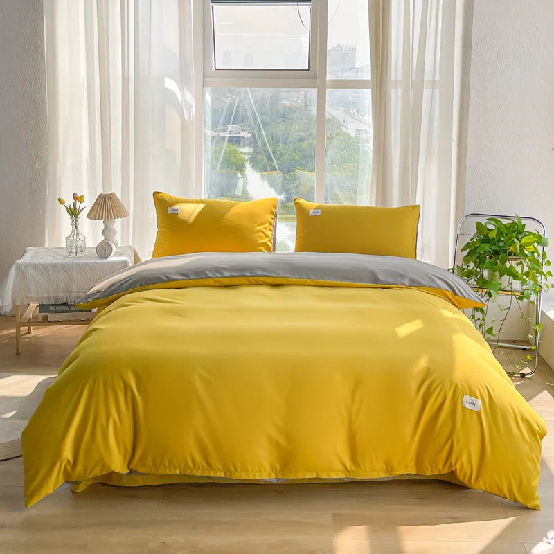 Soft Gray Duvet Cover – Brushed Polyester Bedding for Home (No Pillowcase)