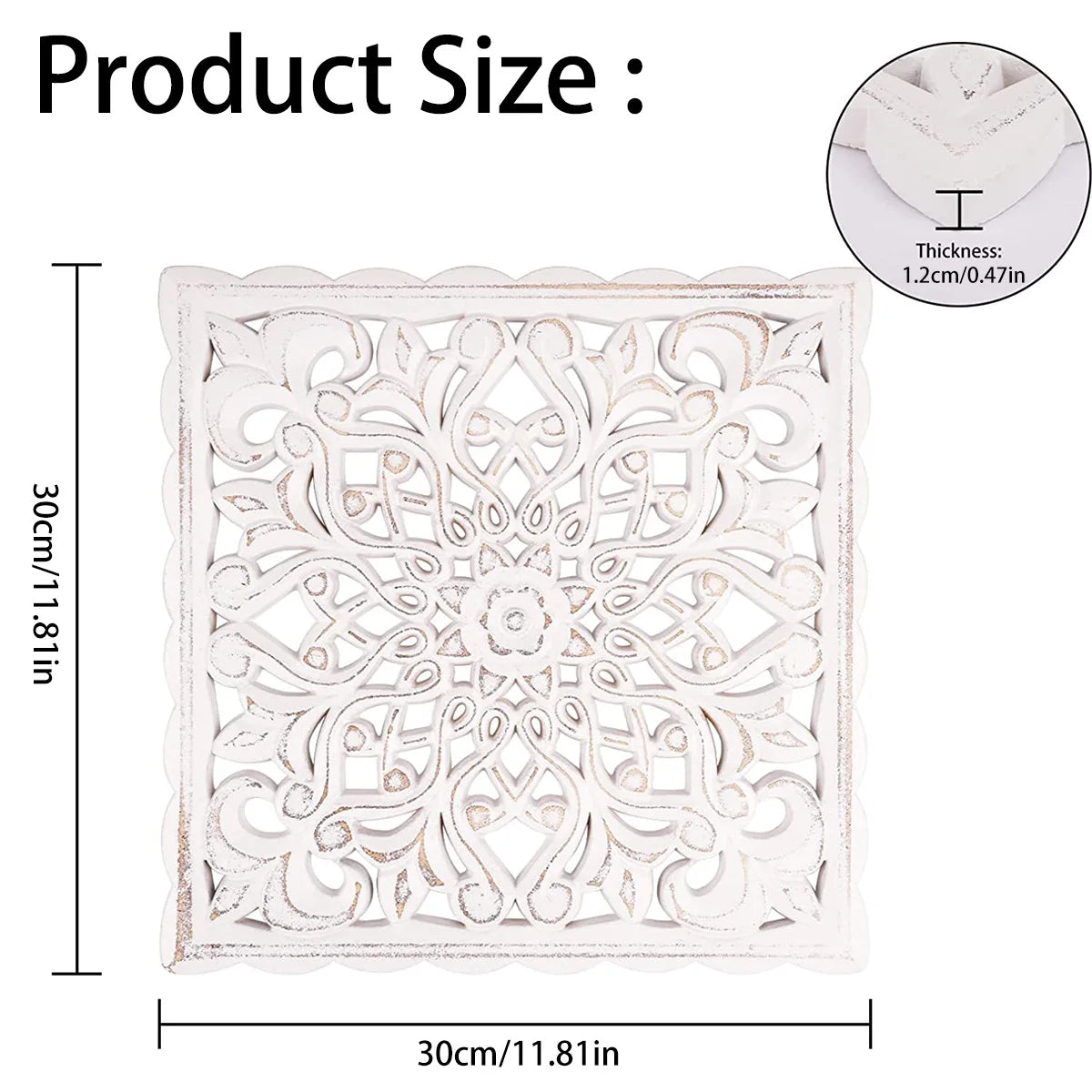 Hollow Carved Wooden Wall Panel – Floral Home Decor Ornament