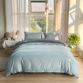 Soft Gray Duvet Cover – Brushed Polyester Bedding for Home (No Pillowcase)