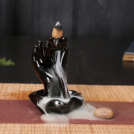 Ceramic Backflow Incense Burner – Zen Aromatherapy Decor for Home, Yoga, and Meditation