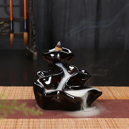 Ceramic Backflow Incense Burner – Zen Aromatherapy Decor for Home, Yoga, and Meditation