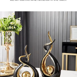 Nordic Ceramic Figurine – Feng Shui Home Decoration Statue